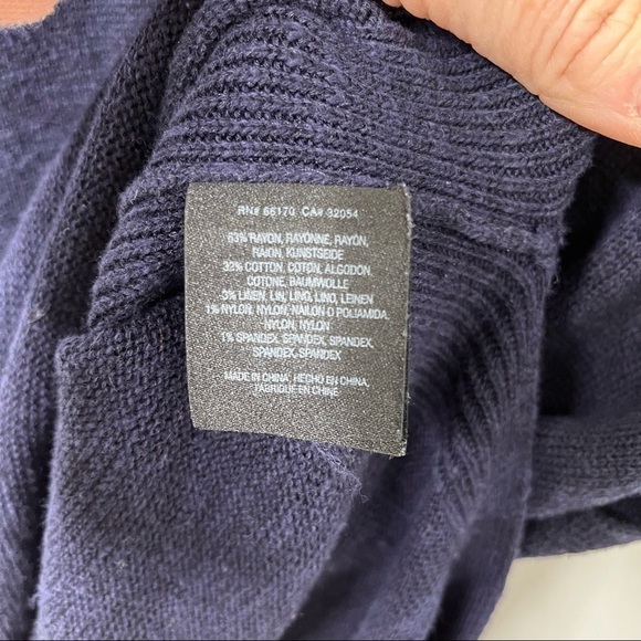 Anthropologie Sleeveless V Neck Sweater High Low Navy Blue Size Medium - Picture 7 of 10